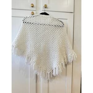 Vintage Handmade Crochet Wrap White One Size Grandmacore Cottagecore